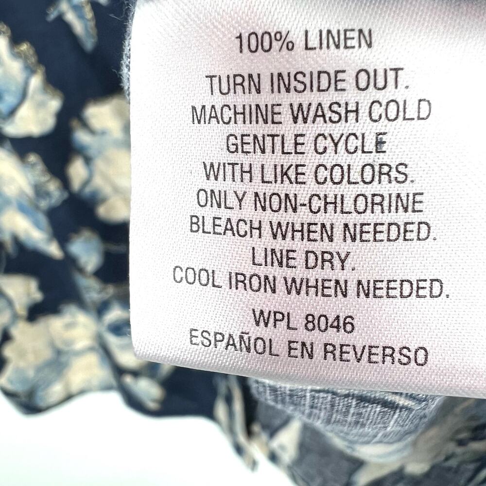 NEW NWT JM Collection SZ 16 100% LINEN Metallic Sparkly Blouse Shirt Top Blue - Picture 11 of 13